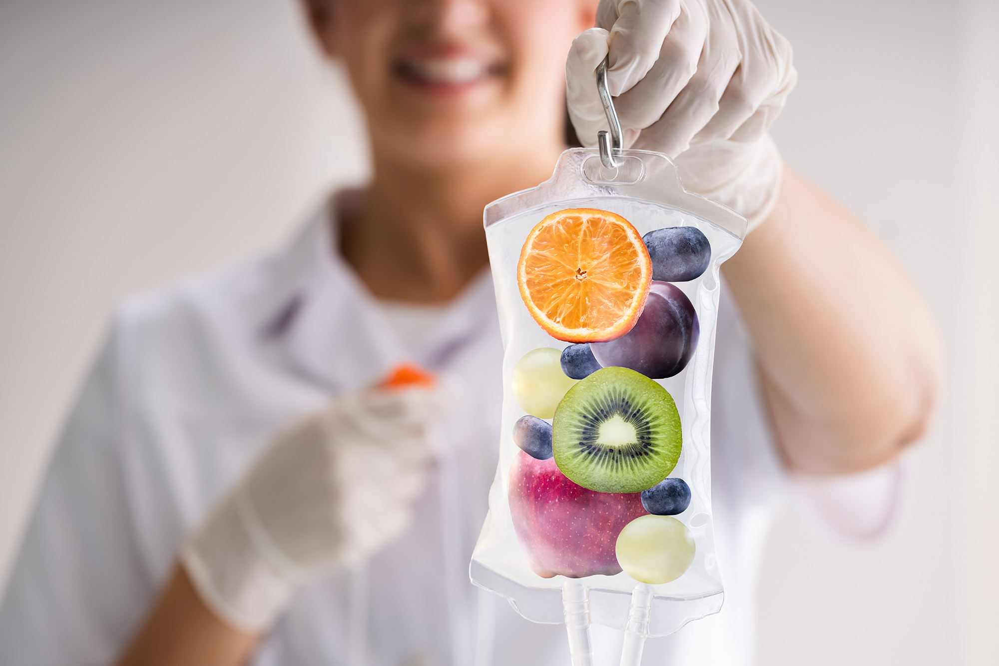Image of an IV hydration bag.