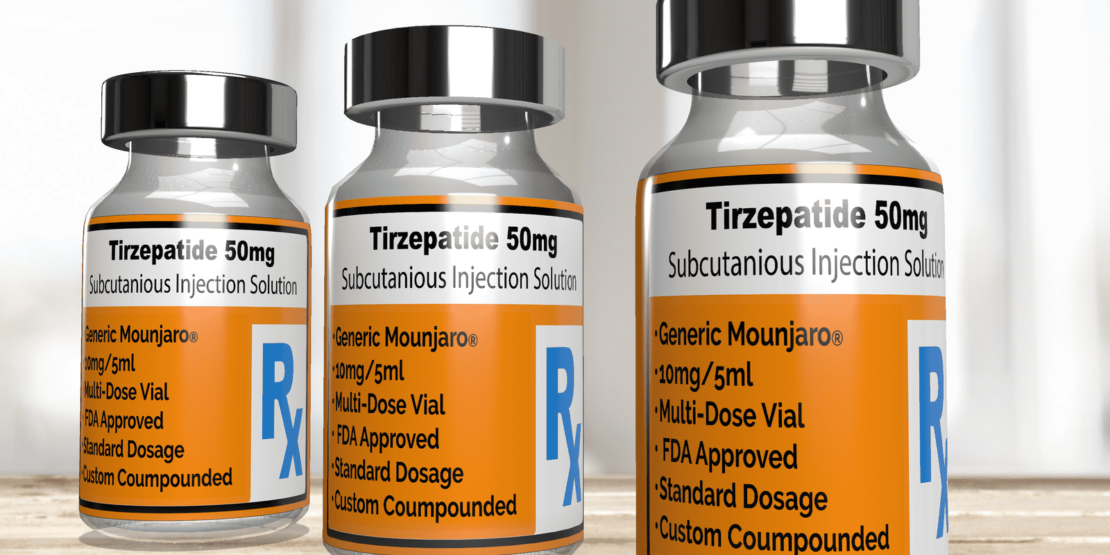 Image of Tirzepatide vials.